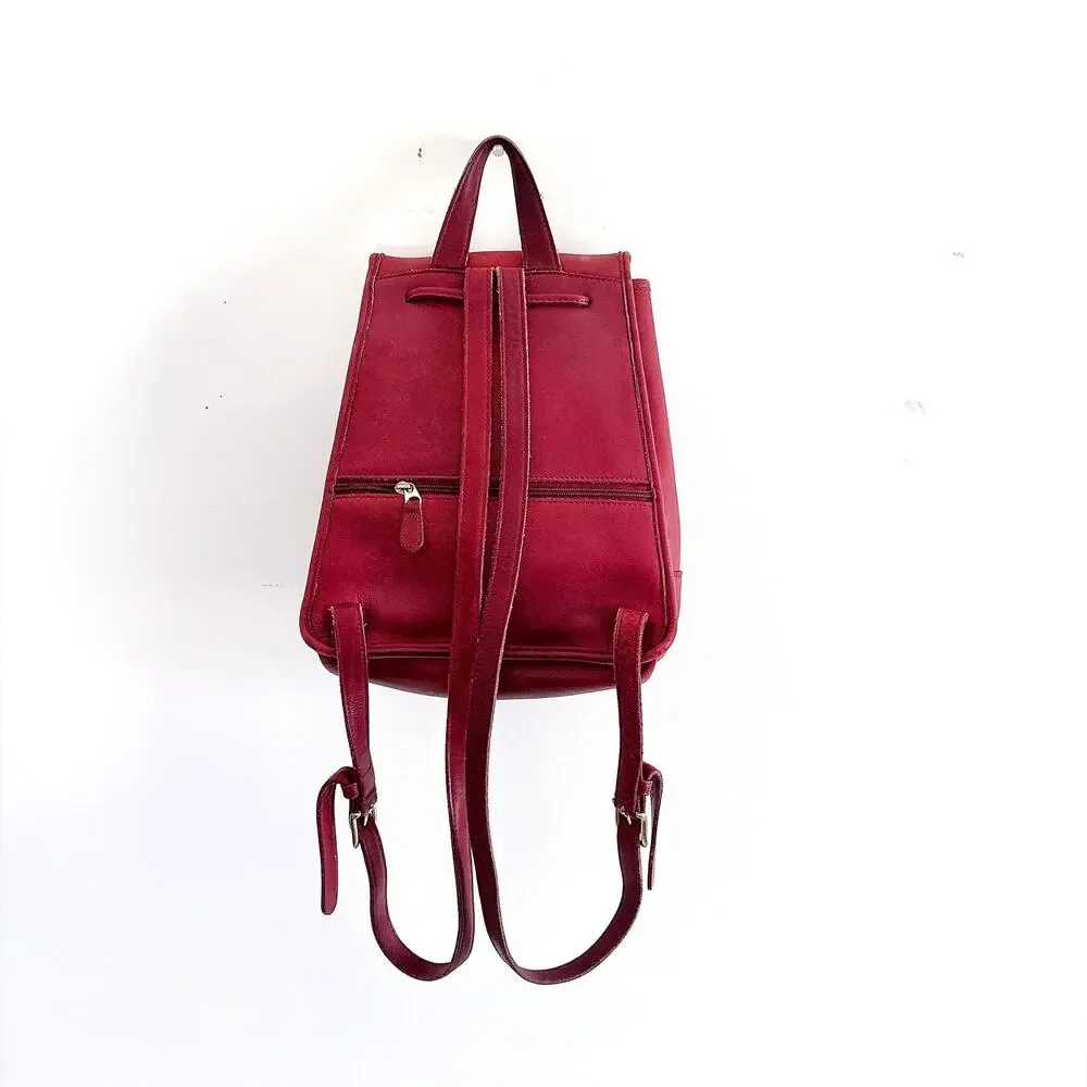 VINTAGE COACH LEATHER DAYPACK BACKPACK - RED